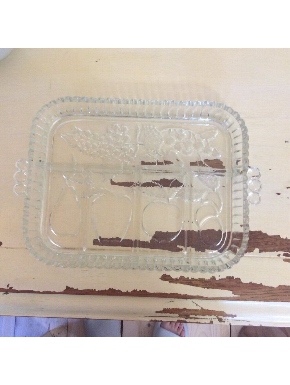 Indiana Glass Co. Vintage Divided Serving Platter